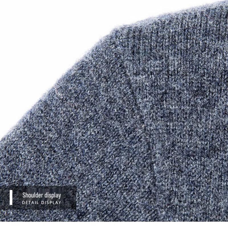 Hengyuanxiang Men's 100% Merino Wool Semi-High Collar Sweater
