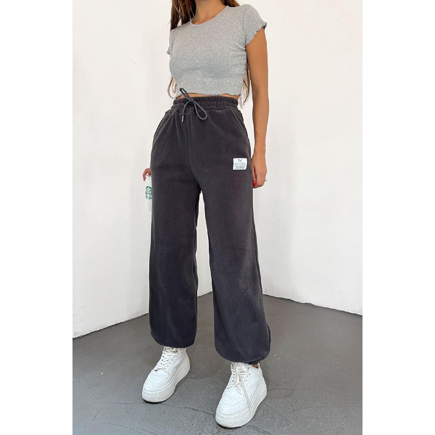 

Women s Arrasit Winter Thick Polar Fabric High Waist Jogger Tracksuit Six L вершковий