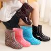 Fleece Water Shoes Women's Waterproof, Non-slip and Wear-resistant Warm Rain Shoes Water Boots Fashion Soft-soled Rain Boots Adult