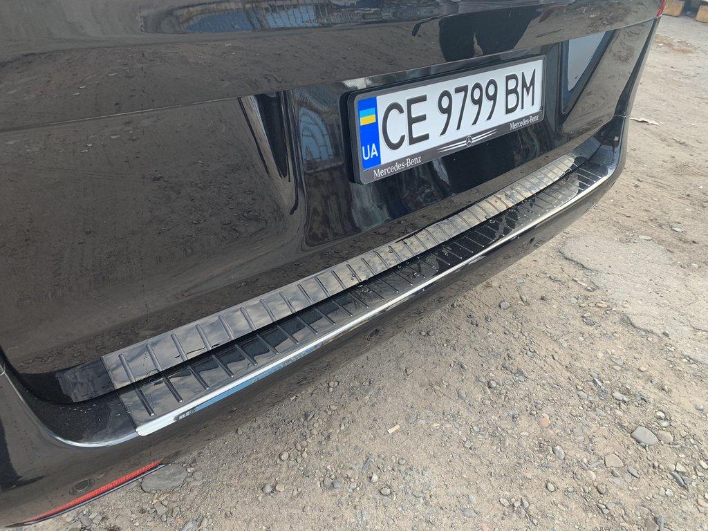 Накладка на задний бампер OmsaLine Черный Хром (нерж) для Mercedes Vito/V-class W447 2014- гг