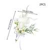 2PCS Wedding Boutonniere Artificial Flowers Bride Groom Corsages for Ceremony Party
