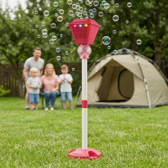 1 Set Automatic Bubble Machine & Music, Rechargeable with LED Light Bubble Maker with Base, Height