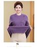 Knitted Fleece-Lined Sweater for Middle-Aged and Elderly Women - Plus Size, Autumn/Winter