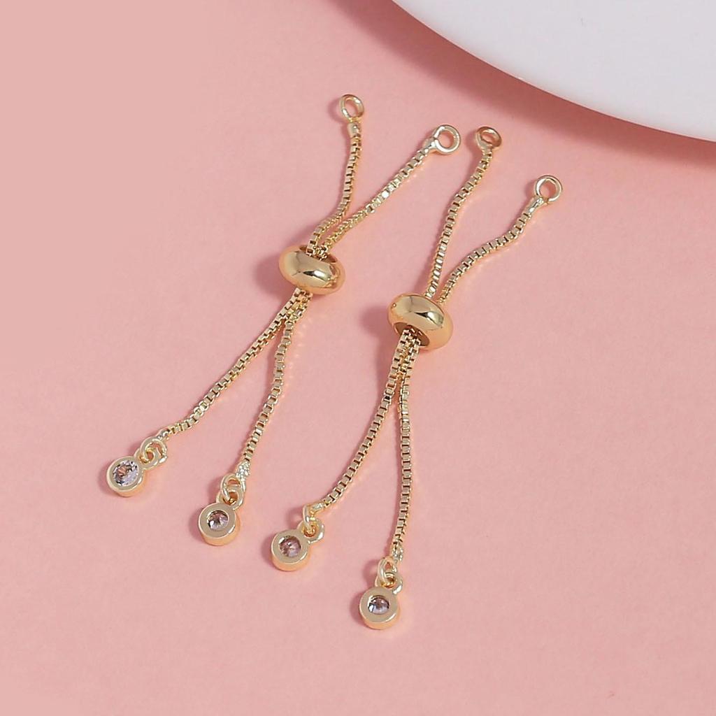 18K Gold Plated Adjustable Silicone Extension Chain Bracelet Necklace