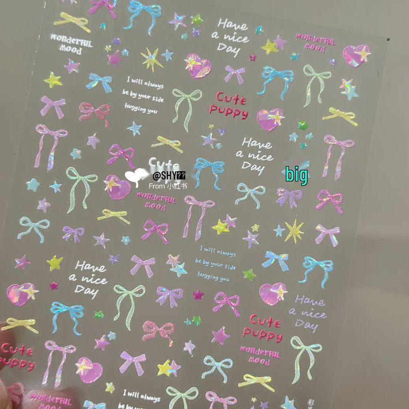 Butterfly Bow Stickers & Cute Rabbit 3D DIY Nail Art Set