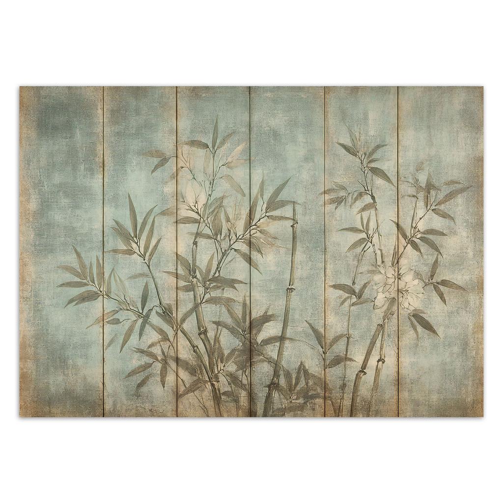 Fototapete Bambussprossen auf Pastell-Hintergrund