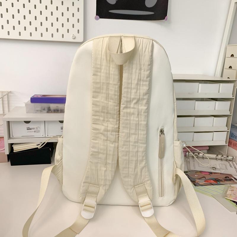 Junior High School Girls Schoolbag Girls Solid Color Versatile Large Capacity Backpack Small Fresh Travel Lightweight Backpack