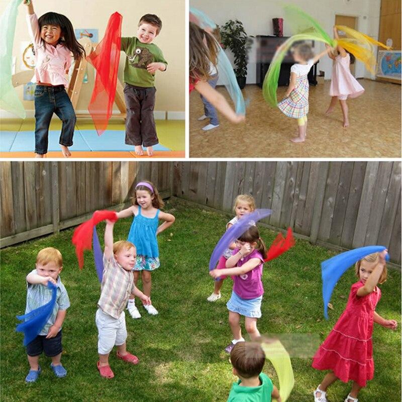 Practical 6 Colors Gymnastics Scarves For Outdoor Game Toys Dancing And Juggling Towels Candy Colored Gym Towel Dance Gauze