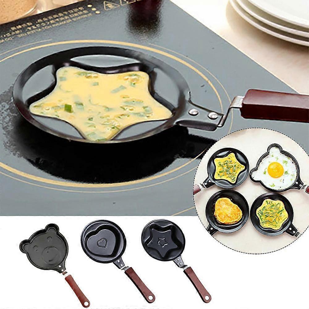 For Mini Egg Mold Pan 5 Nonstick Shapes Heart Star Flower Smile Shell Breakfast Cooking Tool Steel Kitchen Accessory