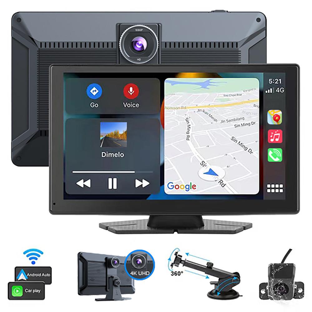 9-inch HD Wireless CarPlay, WiFi Dual-lens Dashcam, Car Navigation System, Equipped with Optical Sensor