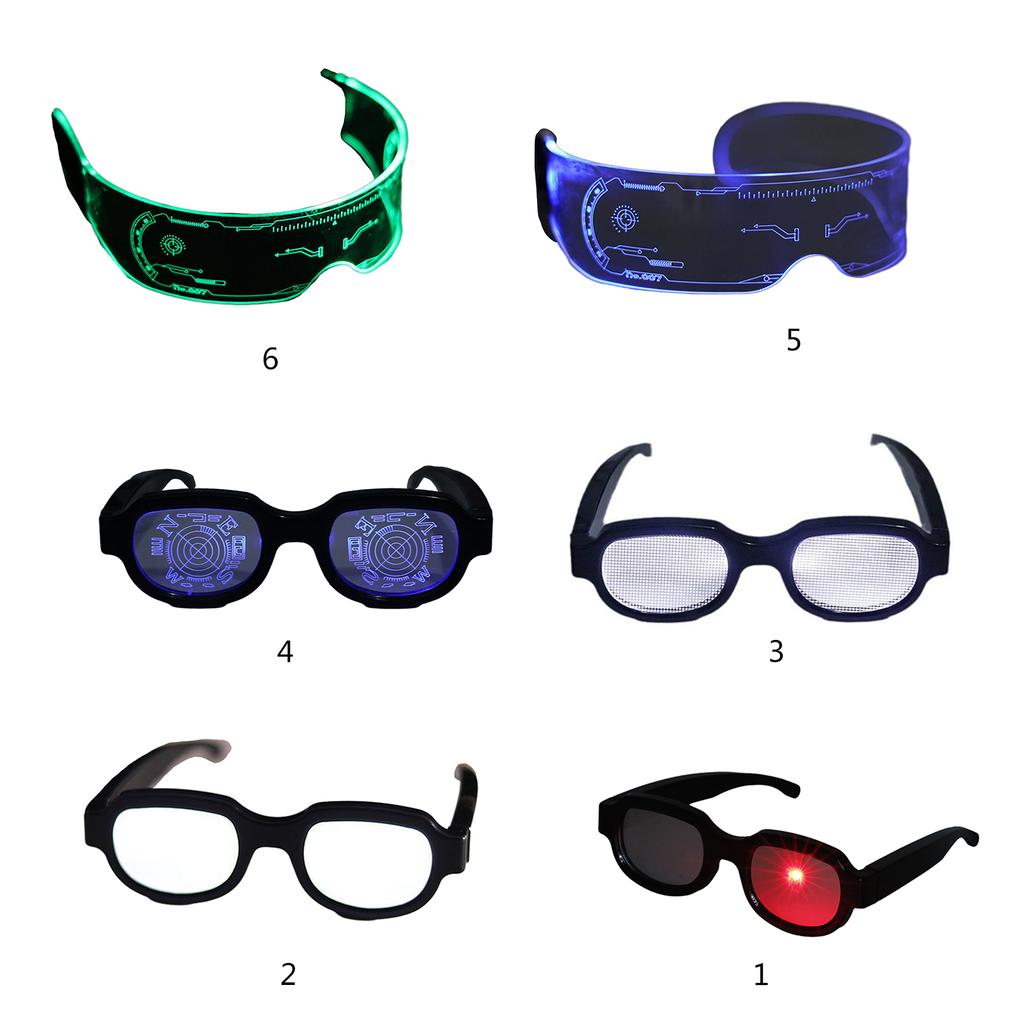 Anime Enthusiasts LED Glasses Carnival Christmas Glasses Photo Props Glowing Light up Eyewear Teens Adult Christmas Gift