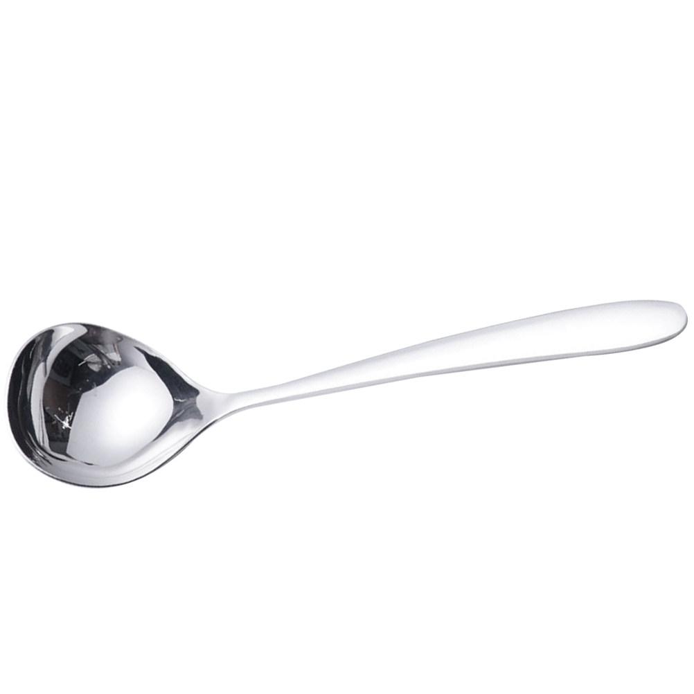 

304 Stainless Steel Soup Spoon Thick Heavy Duty Deep Design Long Handle Multi Use Hot Pot Dessert Serving Sleek Easy Clean