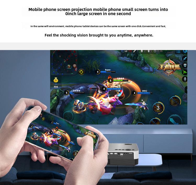 Q6 Portable HD Projector for Bedroom, Smart Home, Outdoor, Hotel, or Apartment Use