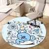1pc Koya BT21 Dreamy Illustration Round Carpet, Made of Polyester,Perfect for Decorating Office Chairs, Living Rooms