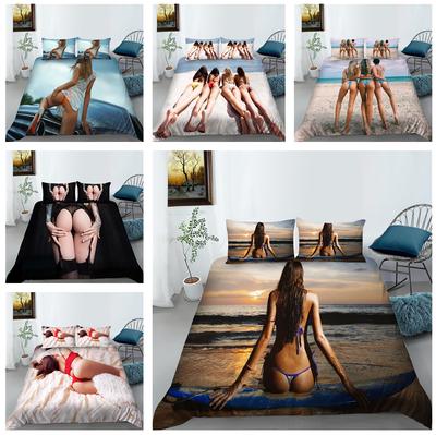 3D Sexy Women  Bedding Sets Comforter Duvet Cover Children Gift Quilt Cover Pillowcase Polyester Bedspreads Single Double