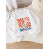European Sizes Kids' Crewneck Sweatshirt - Bold Orange Daisies with Pink Accents , Sportswear And Casual Wear, Soft And Comfortable