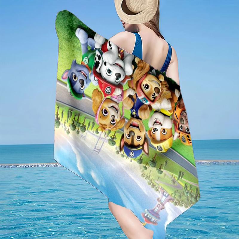 Dog Paw Heroes Beach Towel, Super Soft Microfiber, Gift for Her/Him, Birthday, for Pool, Beach, Travel, Home Decor Fan gifts