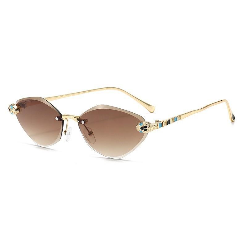 Geometric Square Metal Frame Sunglasses With Uv400 Protection For Fashionable Outdoor Activities