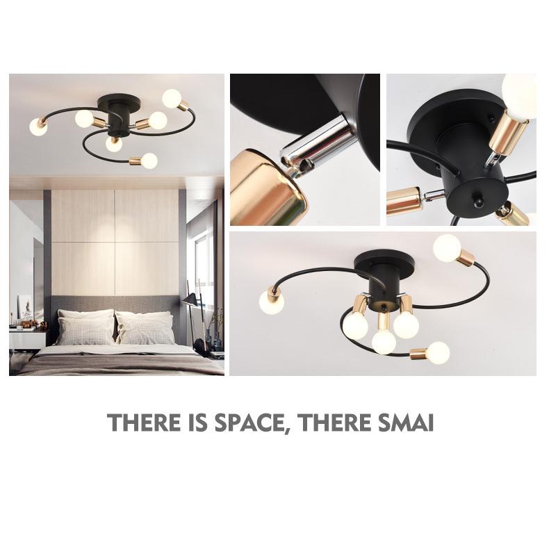 6 Heads LED Ceiling Lamp for Living Room Nordic Dome Light Home Decoration Lighting Natural Light Lighting Chandelier