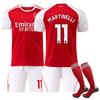 Teens Kids Adults Custome Name Football Kits 2025-26 Arsenal Home #11 MARTINELLI Training Jersey Set with Socks