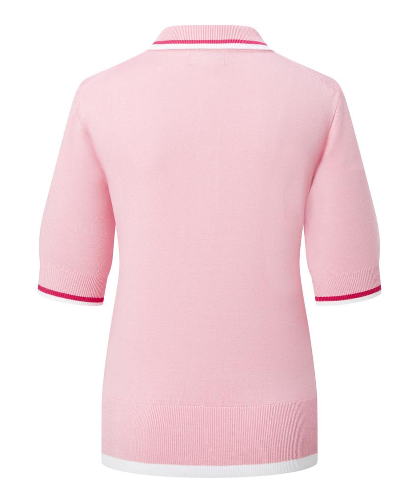 Antomas Circle Spaceship Logo Knit Polo Women - Pink