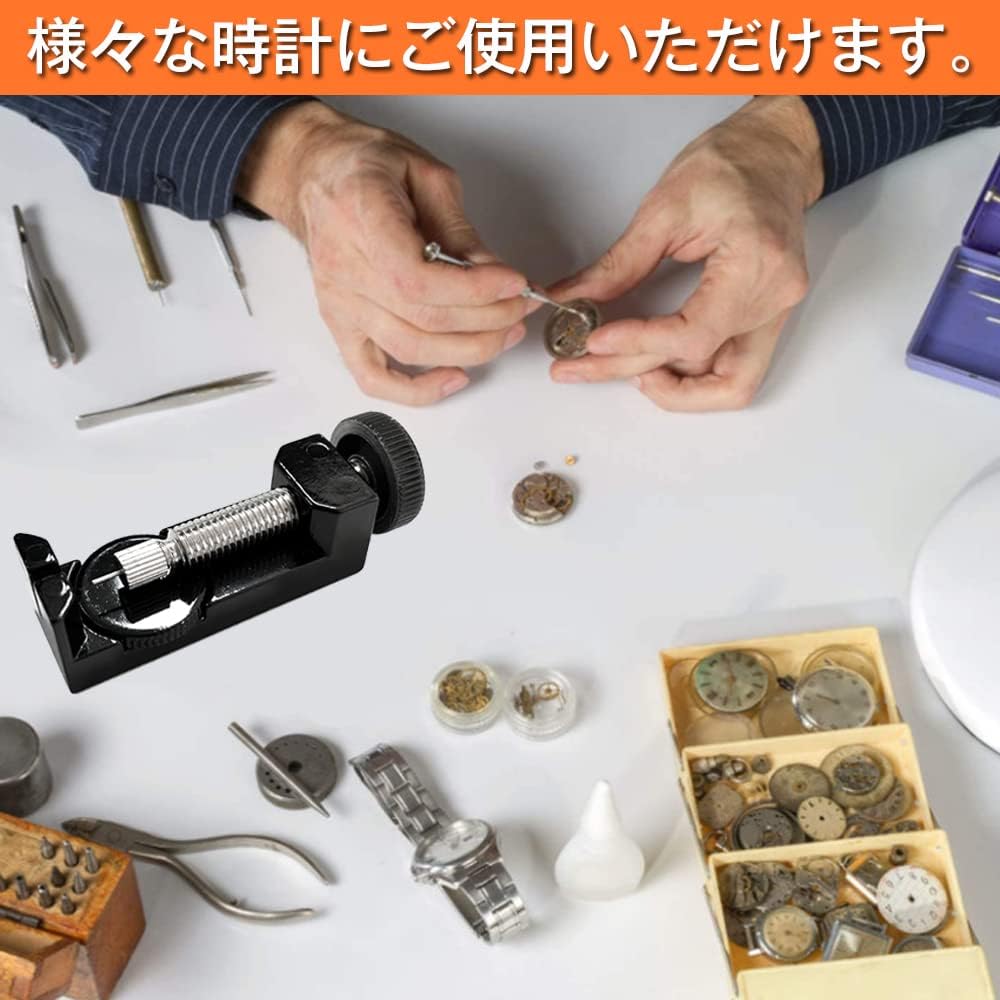 Watch Strap Adjustment Watch Band Size Band Pin Removal Tool with Spare Pins Tool, Adjustment, Replacement, Repair, Puller, Easy-to-Use (Black)