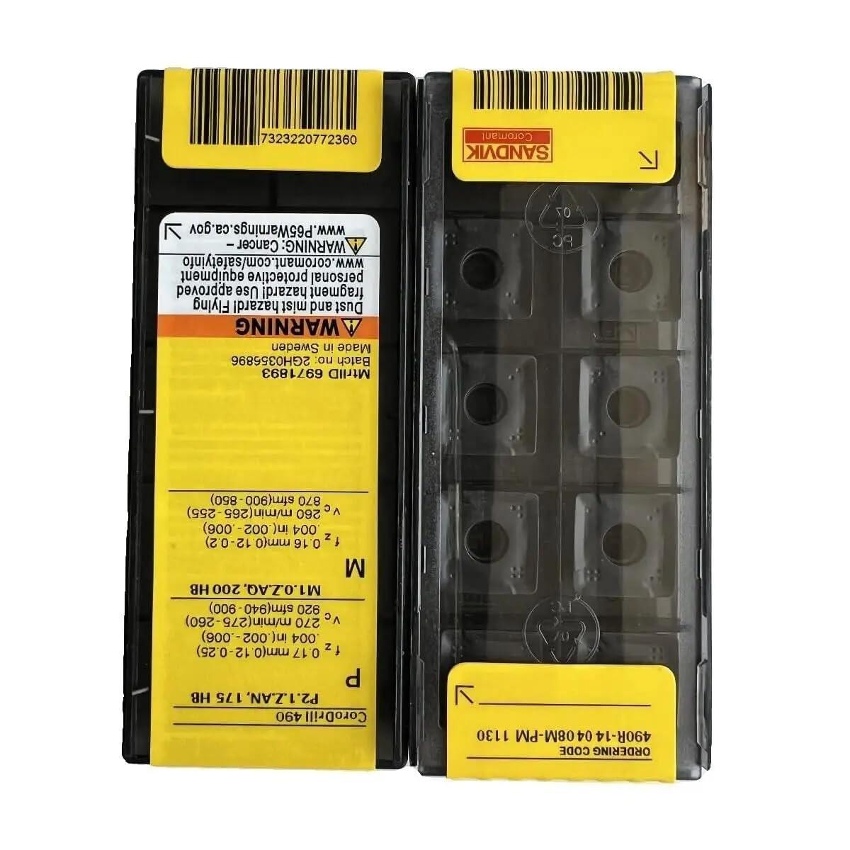 

Original Sandvik / 490R-140408M-PM 1130 /Carbide CNC Blade 10 PCS