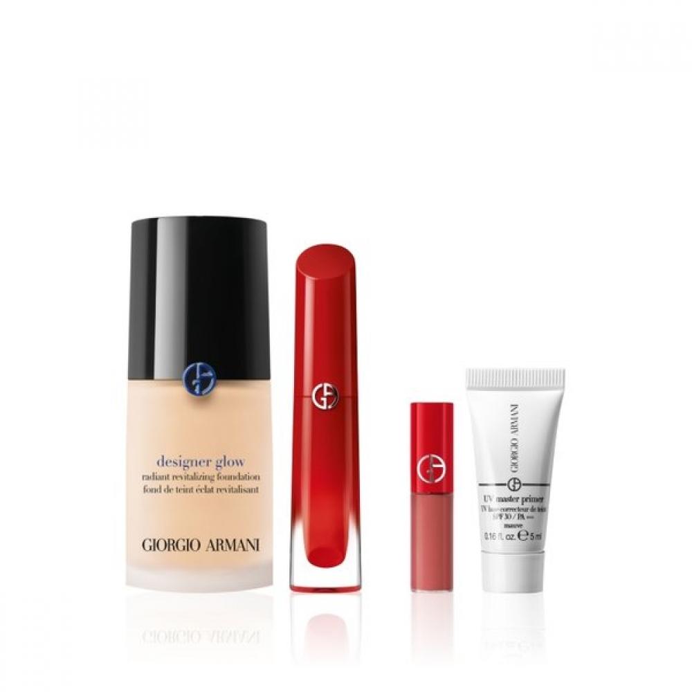 Armani Beauty Limited Edition Glow Foundation   New Lip Maestro Magnet Set No. 1.5/No. 161 Magnet Beige [BEST]