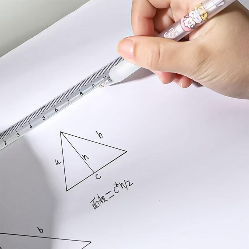 2Pcs Clear Triangular Scale Ruler 15cm 20cm Plastic Drawing Ruler Geometry Tool for Measuring Engineering Drawing