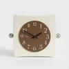 Vintage Table Clock, Decorative Desk Living Room Mantel Decor Dark Coffee Rotating