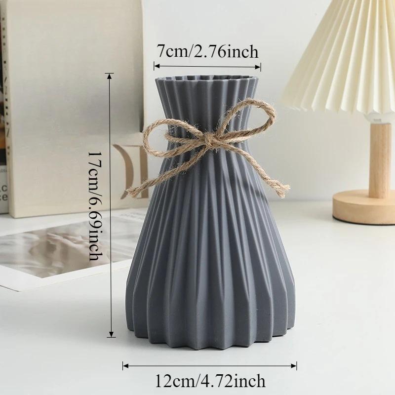 Moderne Plastik-Blumenvase Wasserwellen-Blumentopf 1/2 Stück Körbe Ästhetische Raumdekoration Wohnzimmerdekorationen Ornamente Jarron