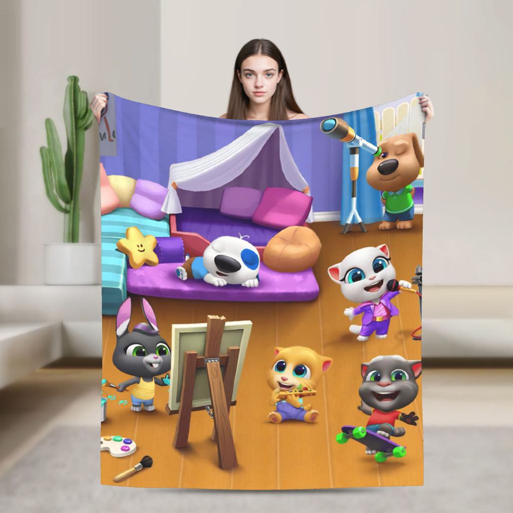 T-Talking T-Tom Und F-Freunde Wurfdecke Für Sofa Flauschige Weiche Plüschdecke 50x60 Zoll Mehrere Größen Tagesdecken Für Alle Jahreszeiten