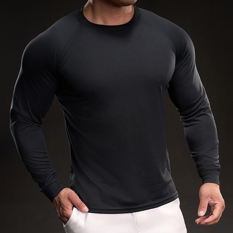 Spring Slim Long-sleeved Training Suit Casual Fashion Running Sports Fitness Outdoor T-shirt Men