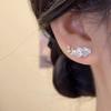 Elegant Zircon Flower Stud Earrings - High-End Light Luxury Style, Internet Celebrity Favorite