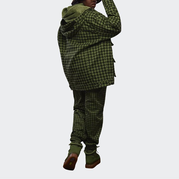 Adidas Originals Trefoil Pattern Loose Sports Pants Men Bottoms Green HC6002