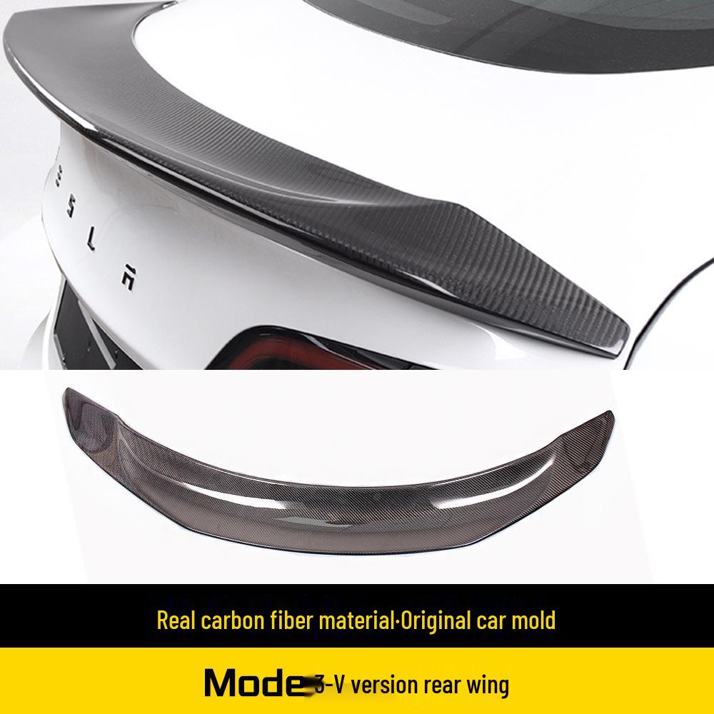 Real Carbon Fiber Body Kit: Front Lip, Side Skirts, Rear Lip, Rear Spoiler for Model 3.