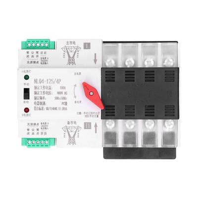 Commutateur de Transfert Automatique Double Alimentation Contrôleur Milliseconde avec Couvercle NLQ4‑125 4P 100A 400V AC