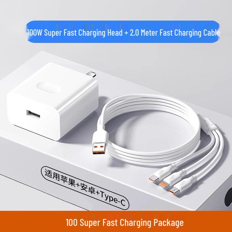 Universal Fast Charge 3-in-1 Multi-Port Cable: Type-C, Android, 3-Head