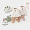 Quilted Cotton Baby Bodysuit & Pants Set for Autumn/Winter