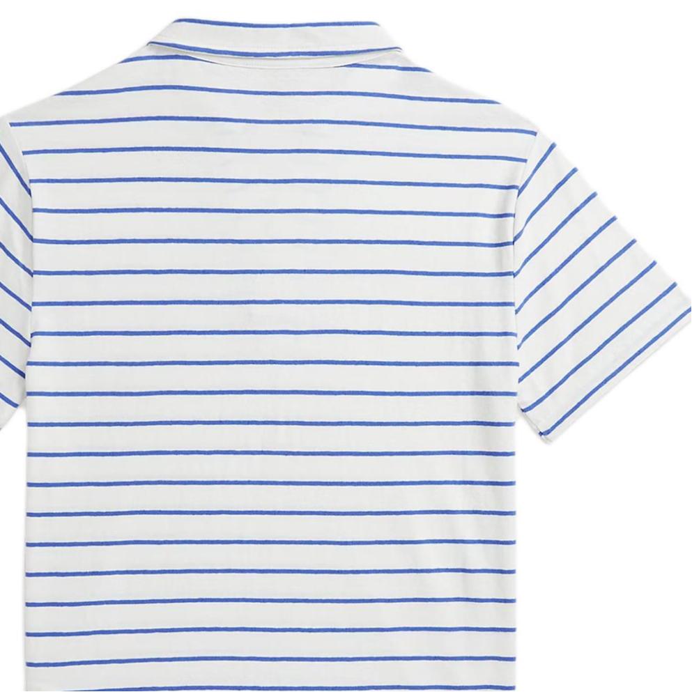 Polo Ralph Lauren Striped Cotton Linen Short Sleeve Polo Shirt Kids Tops White 323965876-003