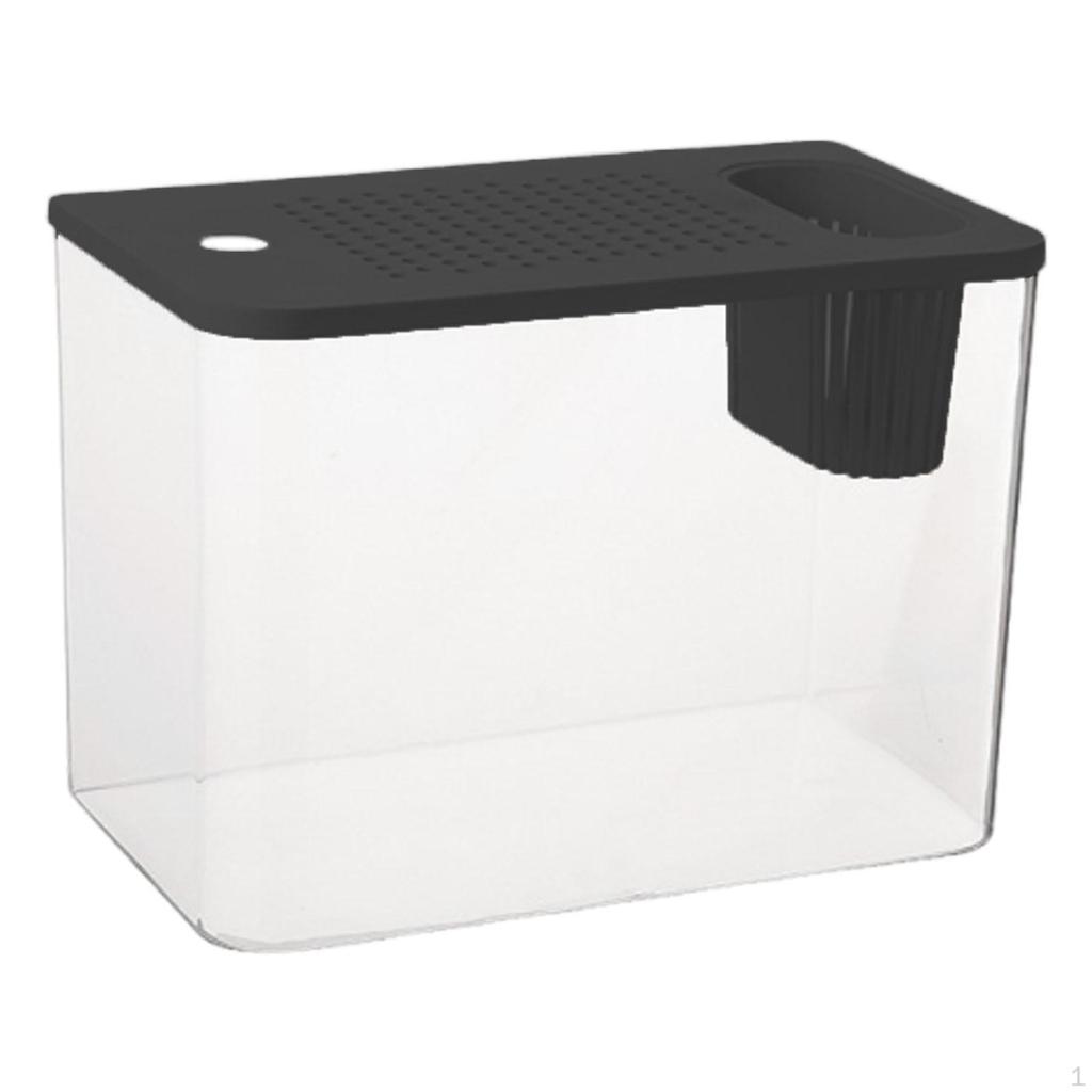 Reptile Tank Terrarium Feeding Box Clear View Supplies Small Fish Habitat for Chameleon Hermit