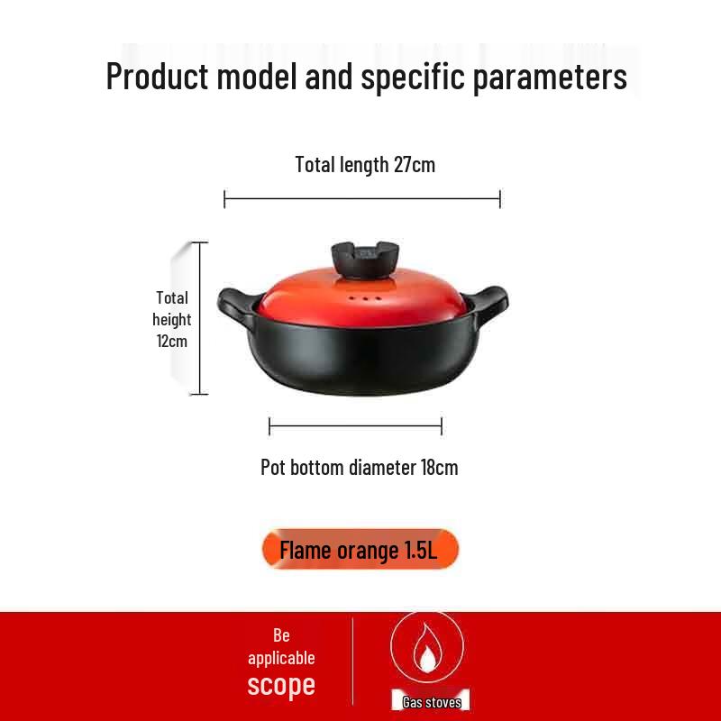 Aishida Zhen Tao III Flame Orange Braising Pot