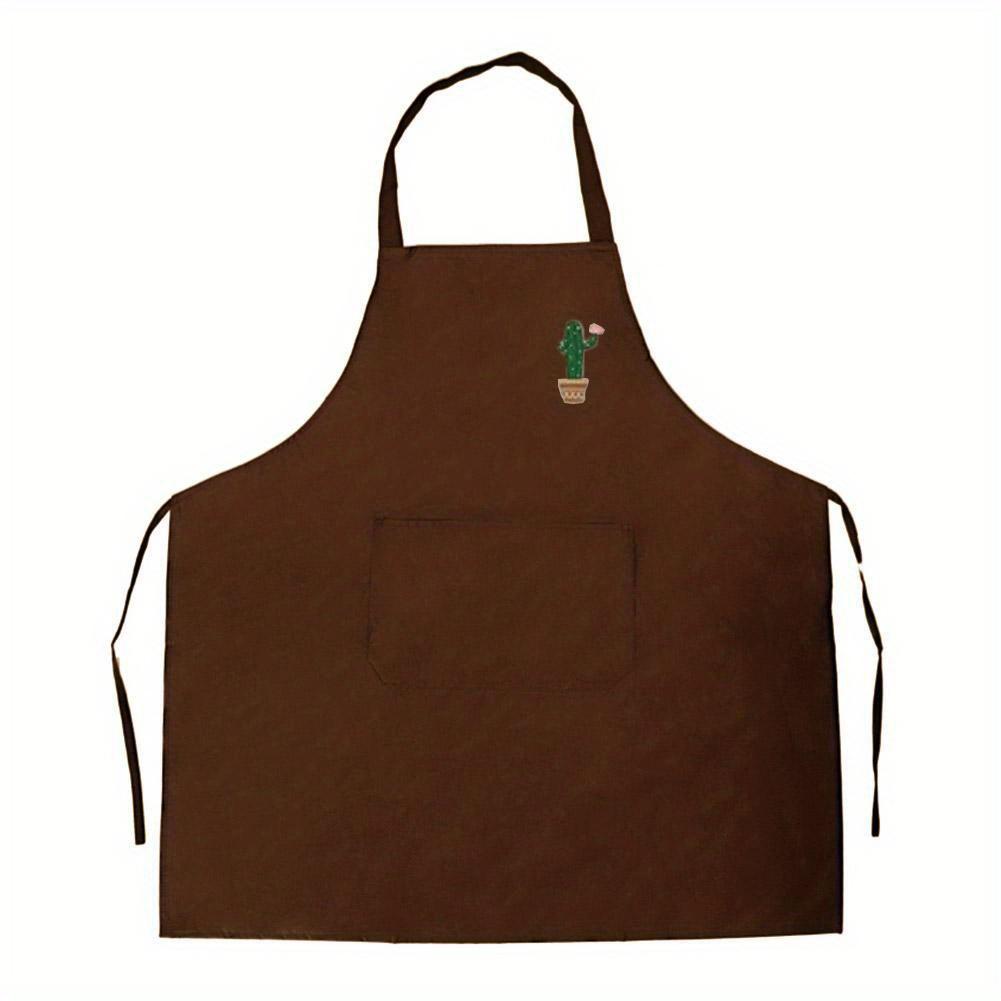 1pcs Kitchen Oil Resistant Apron Cute Cactus Household Aprons Women Men Waterproof Gardening Baking Apron Kitchen Accessories