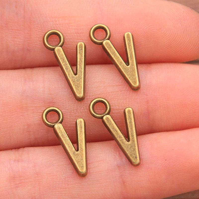 Zinc Alloy Alphabet Charms: 2 Colors, 26 Letter Pendants for Jewelry, Handbag, and Mobile Phone Accessories