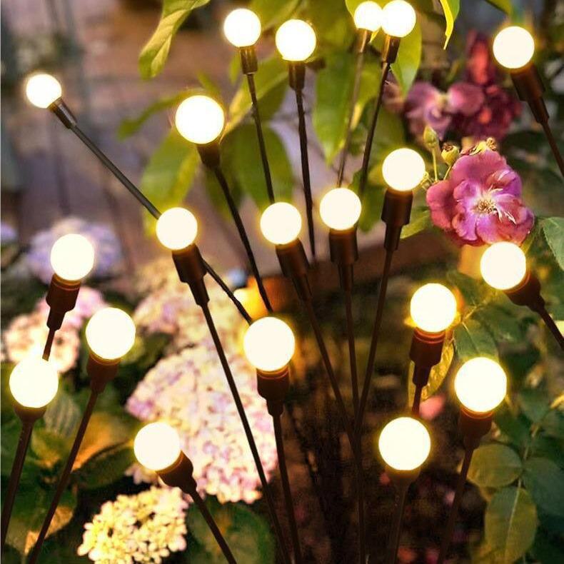 Wind-Powered LED Firefly Solar Garden Light – Outdoor Waterproof Decorative Lawn Light for Camping Atmosphere