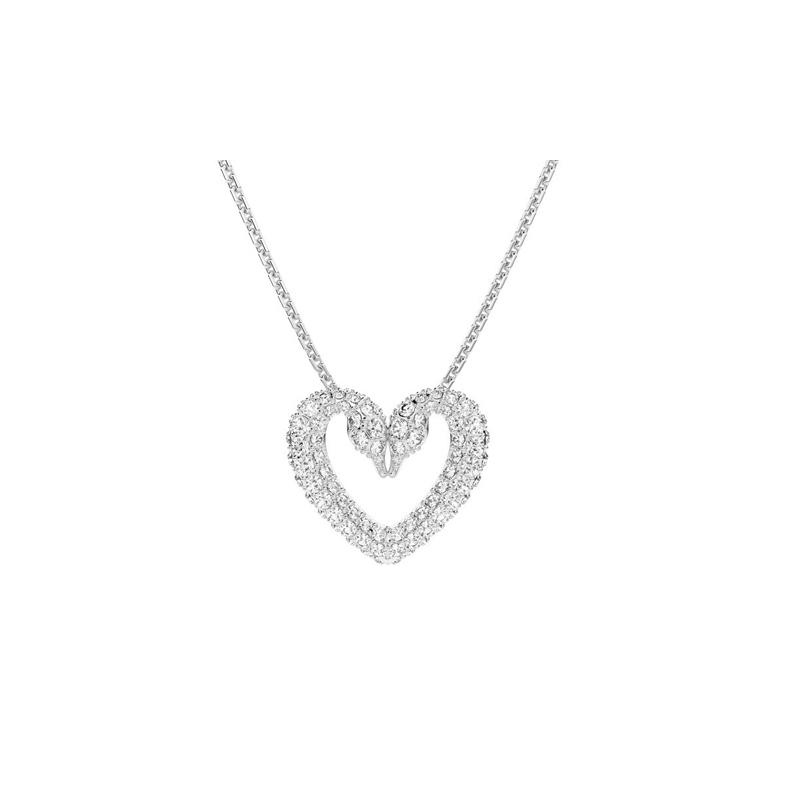 Swarovski Sublima Лебедь Двойной Лебедь Сердце Ожерелье Женское ожерелье Белое Золото Родий 5625533 Box+Shopping Bag