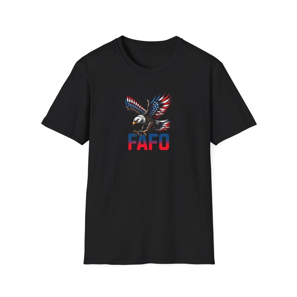 FAFO Bald Eagle Unisex Softstyle T-Shirt, Patriotic Wear, Freedom, USA, Gift for