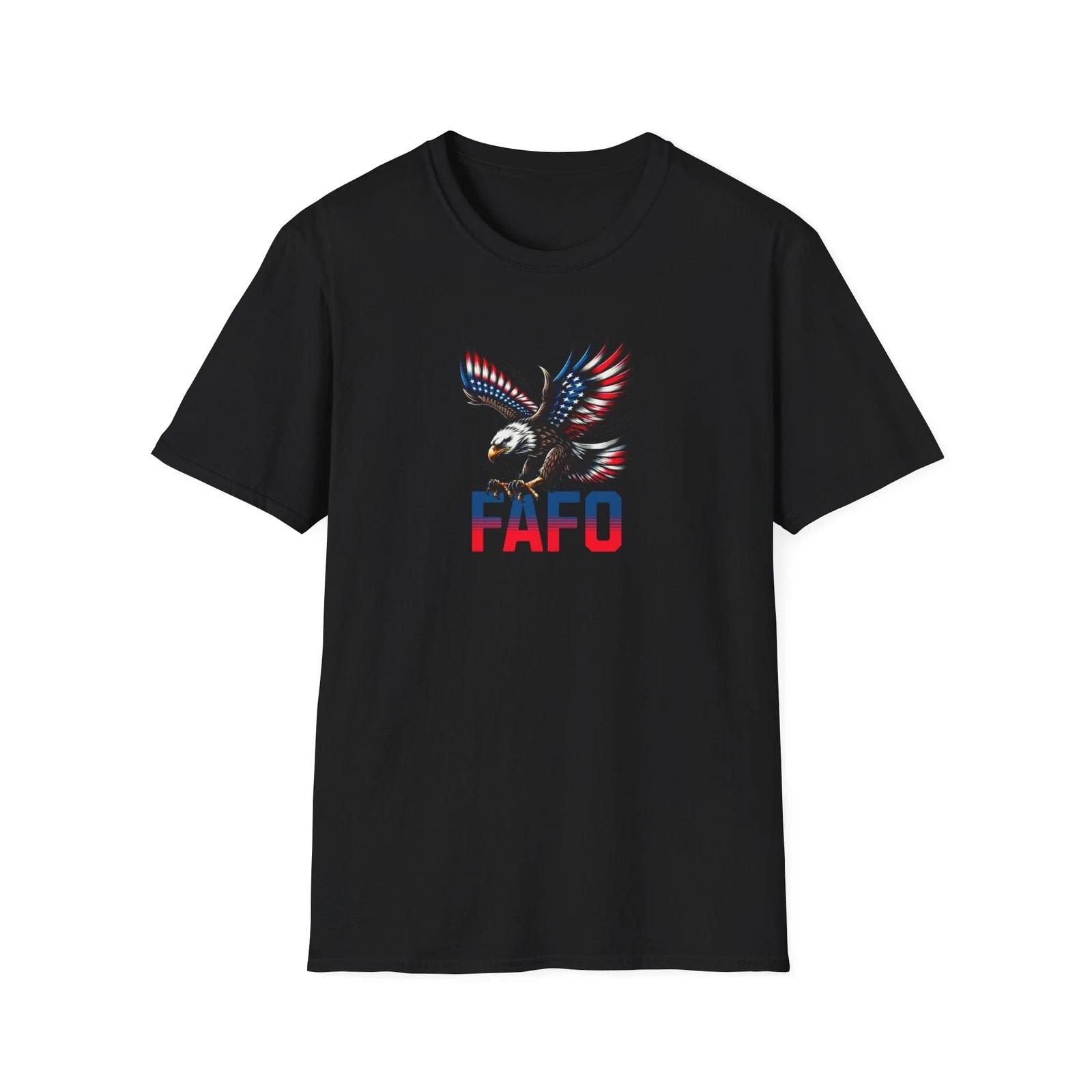 FAFO Bald Eagle Unisex Softstyle T-Shirt, Patriotic Wear, Freedom, USA, Gift for 2XL