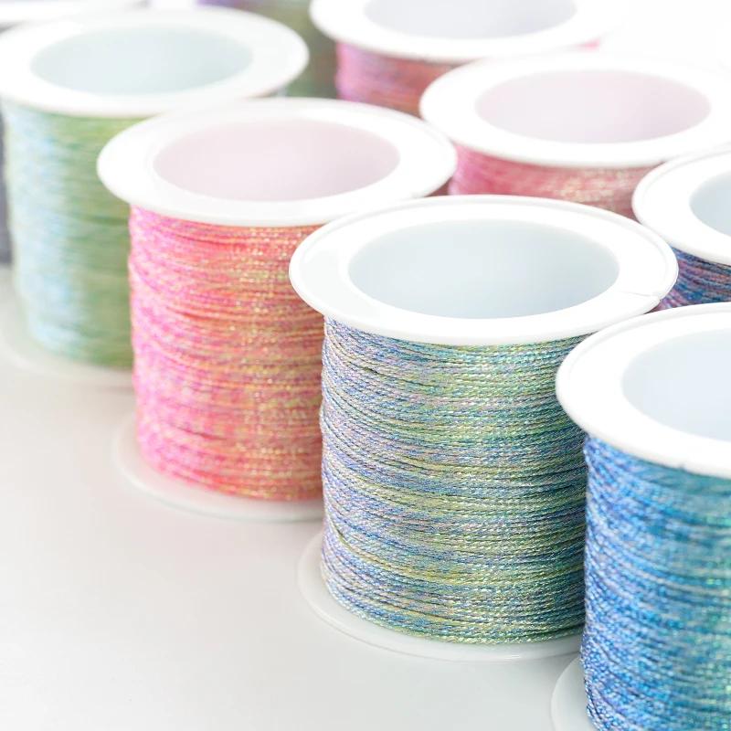 50Meters 0.4mm Colorful Thread For DIY Handmade Necklace Bracelet Braided Rope Embroidery Crochet String Jewelry Making 2046
