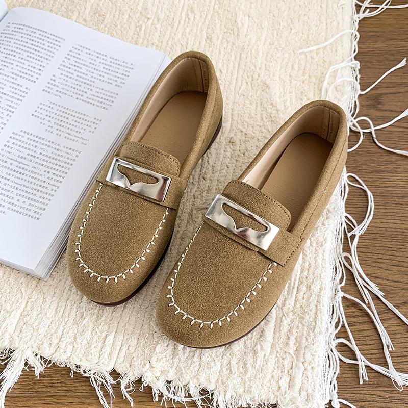 Fashion Comfortable Rubber Flat Mom Shoes 2025 New Spring Autumn Soft Bottomed Bean Shoes For Middle-Aged And Elderly Women